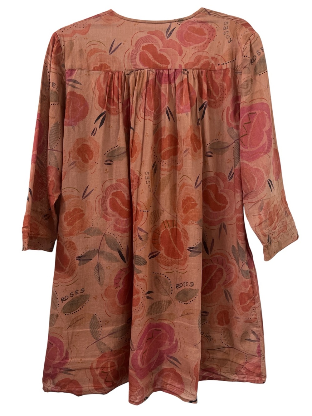 Gundrum Sjoden Floral Button-Front Tunic Dress in Dusty Rose - Picture 7 of 10
